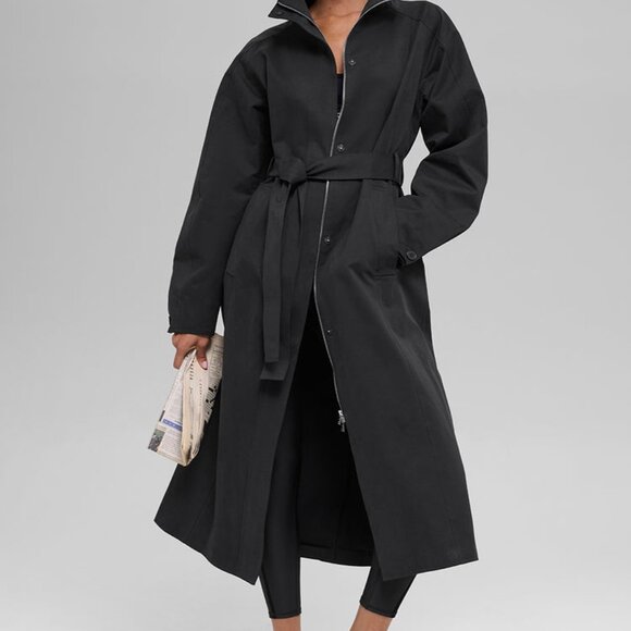 Alo Yoga Journey Trench Coat BLACK - Picture 2 of 5